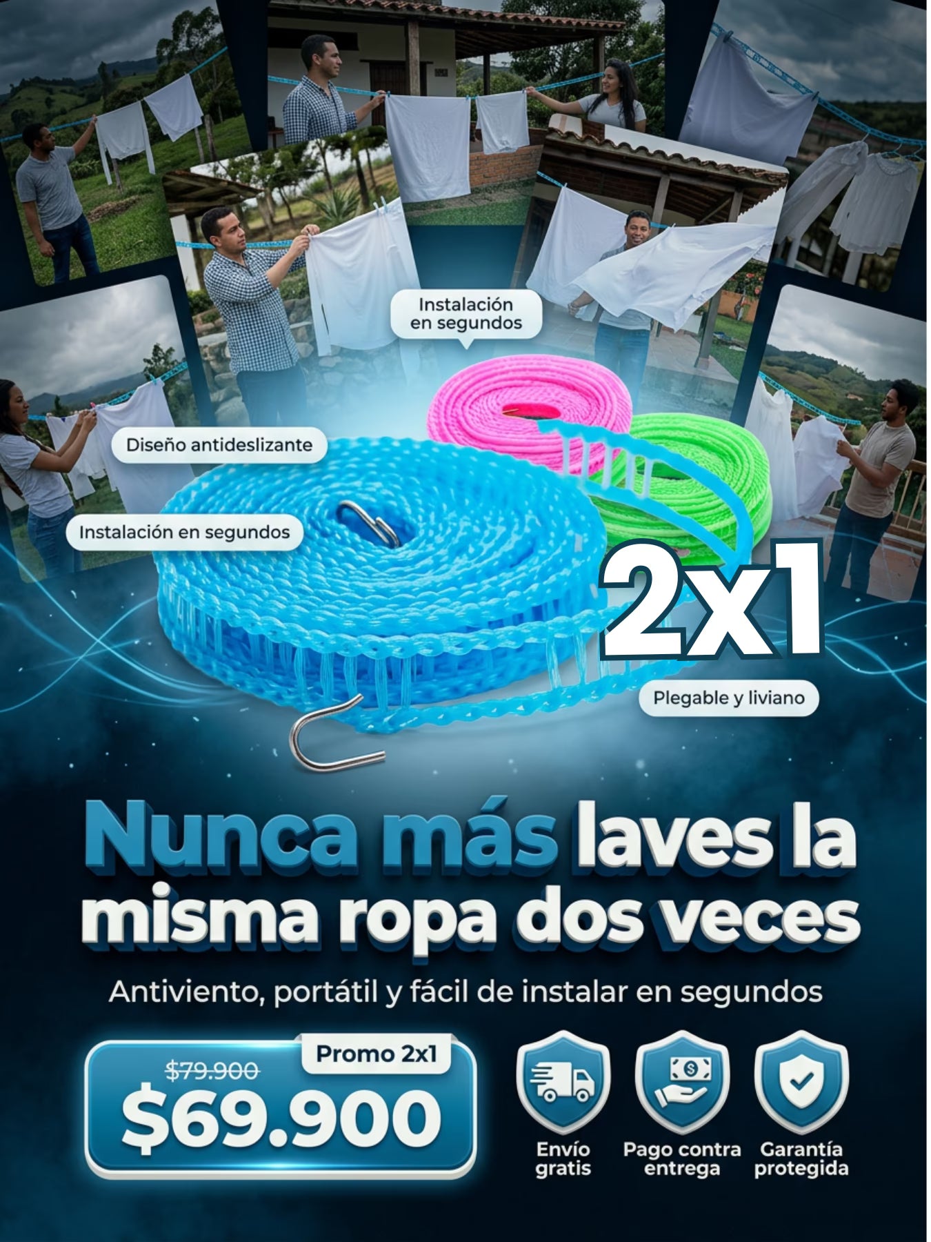 Cuerda Para Tender Ropa  Tendedero 5m