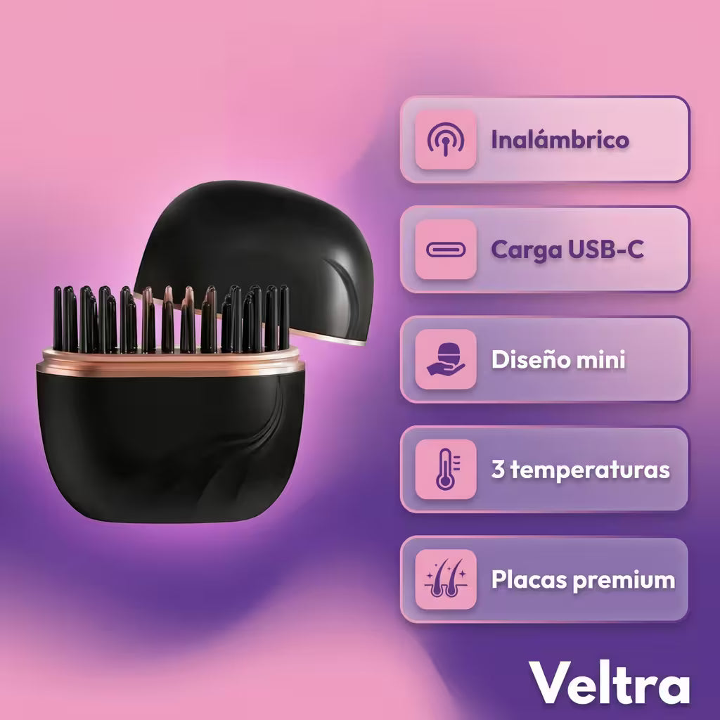 Mini Cepillo Alisador Inalámbrico Recarg